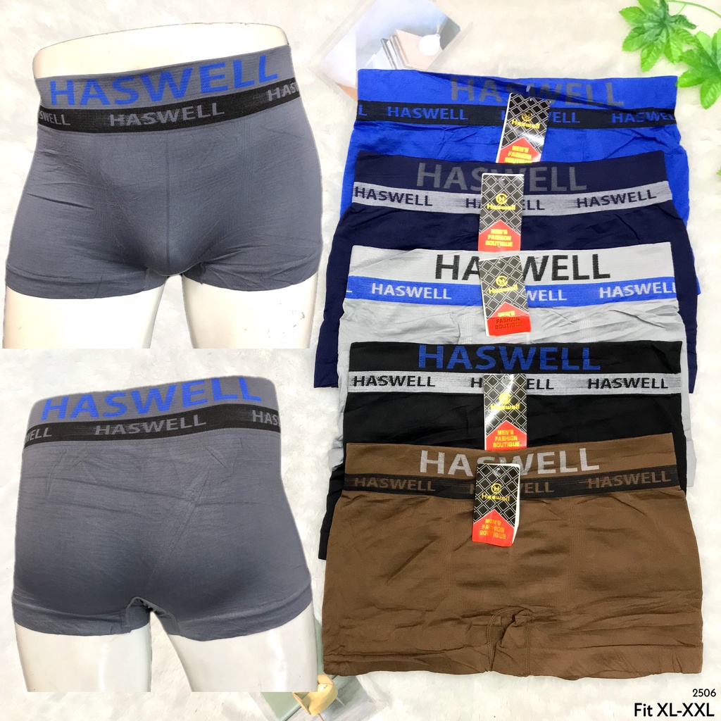 RVC75 - HASWELL Celana Dalam Boxer Pria CD Cowok Rajut Polos Underwear Laki-laki Import Murah Pakaia