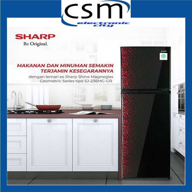KULKAS SHARP SJ 236 MG LEMARI ES 2 PINTU SJ236MG SJ 236MG SHINE