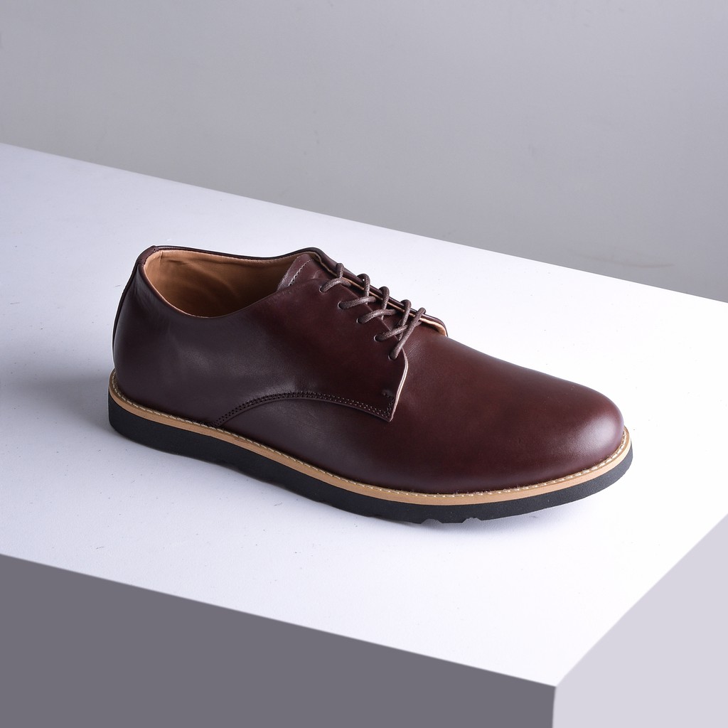 KUTA BROWN |FORIND x Kenzio| Sepatu Kulit Vintage Klasik Casual Pria Cowok Derby Original Footwear