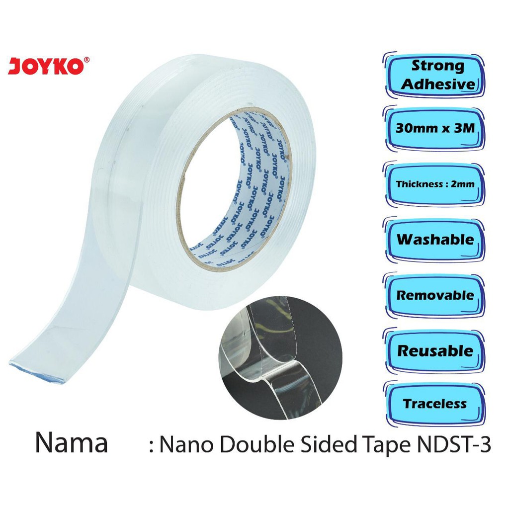 

Joyko Nano Double Sided Tape Pita Perekat Dua Sisi Ndst-3