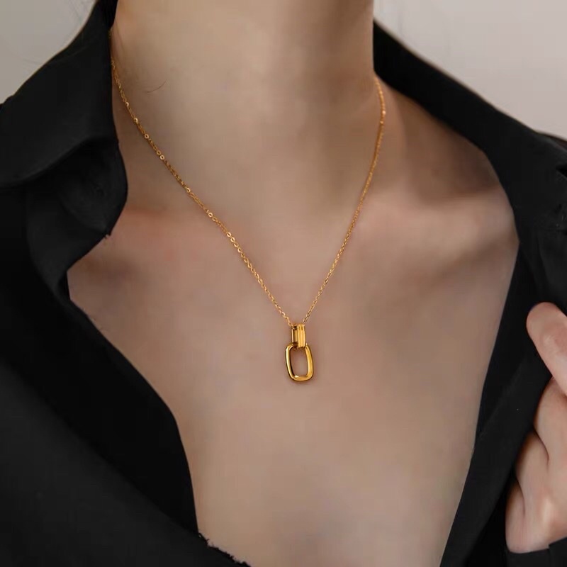 Kalung Titanium Gold Trending Elegan Korea Fashion Style Premium