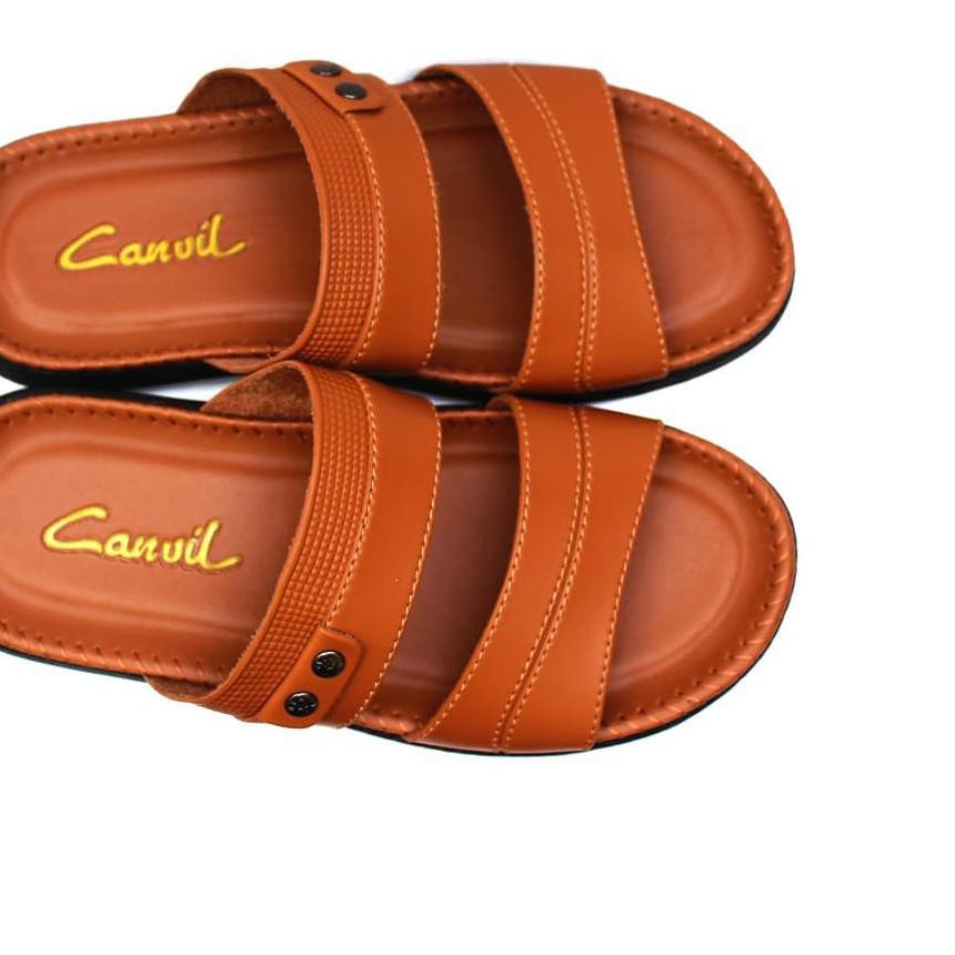 ♝ (BISA ) SANDAL KULIT PRIA CARVIL SEPATU SANDAL SANDAL SLOP PRIA ۩