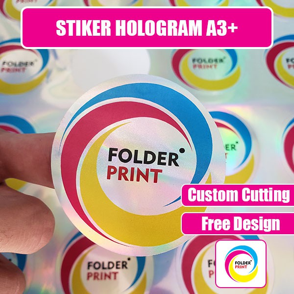 Stiker Hologram Rainbow Custom A3+ Free Design