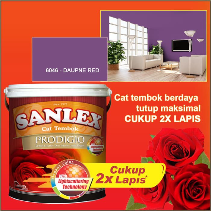Cat Tembok SANLEX PRODIGIO Warna 6046 DAUPNE RED - Pail 25 kg