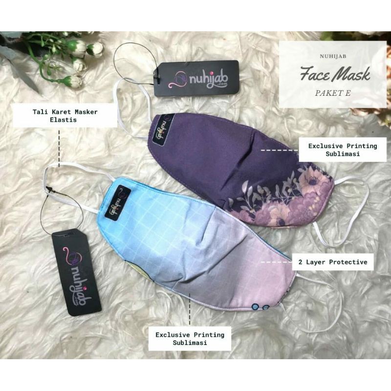 MASKER NUHIJAB MOTIF PAKET (HARGA 2 PCS MASKER)