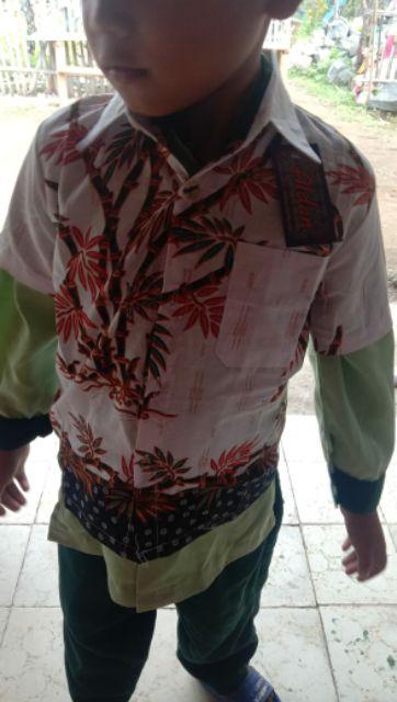 Baju Batik Couple Keluarga Motif Bambu Putih