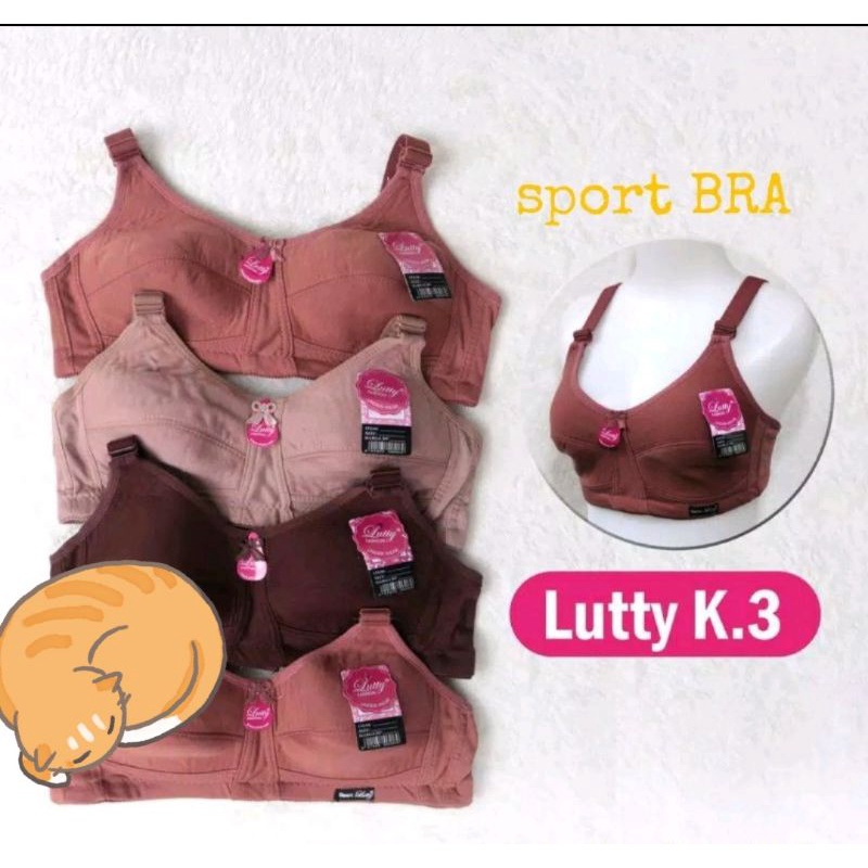 bh LUTTY SPORT BRA KANCING 3 TANPA BUSA TANPA KAWAT / SPORT BRA LUTTY KAIT 3 / BRA LUTTY K 3