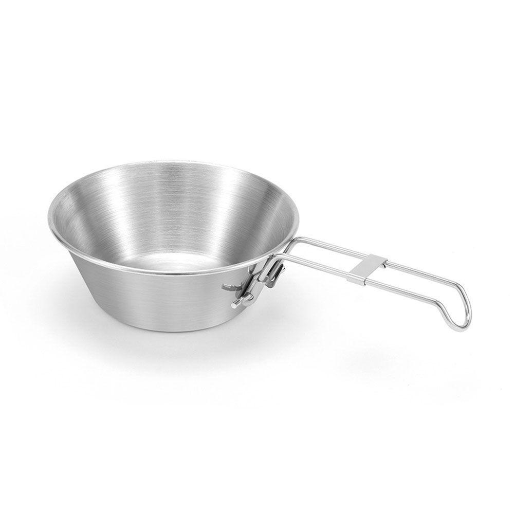 Lanfy Mangkuk Lipat Outdoor Portable Camping Untuk Perjalanan Alat Luar Ruangan Piknik Mangkuk Sup Stainless Steel Bowl
