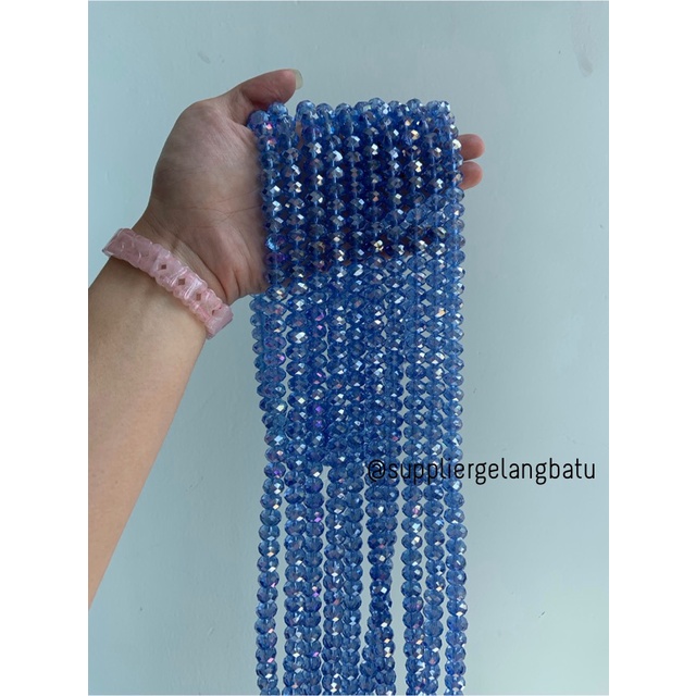 Crystal Ceko 12mm BIRU UNGU KUARSA kuarsa kristal blue purple quartz bahan kalung gelang anting strap mask kerajinan tangan craft citayam fashion week etink vintage elegan bali manik crystal perhiasan