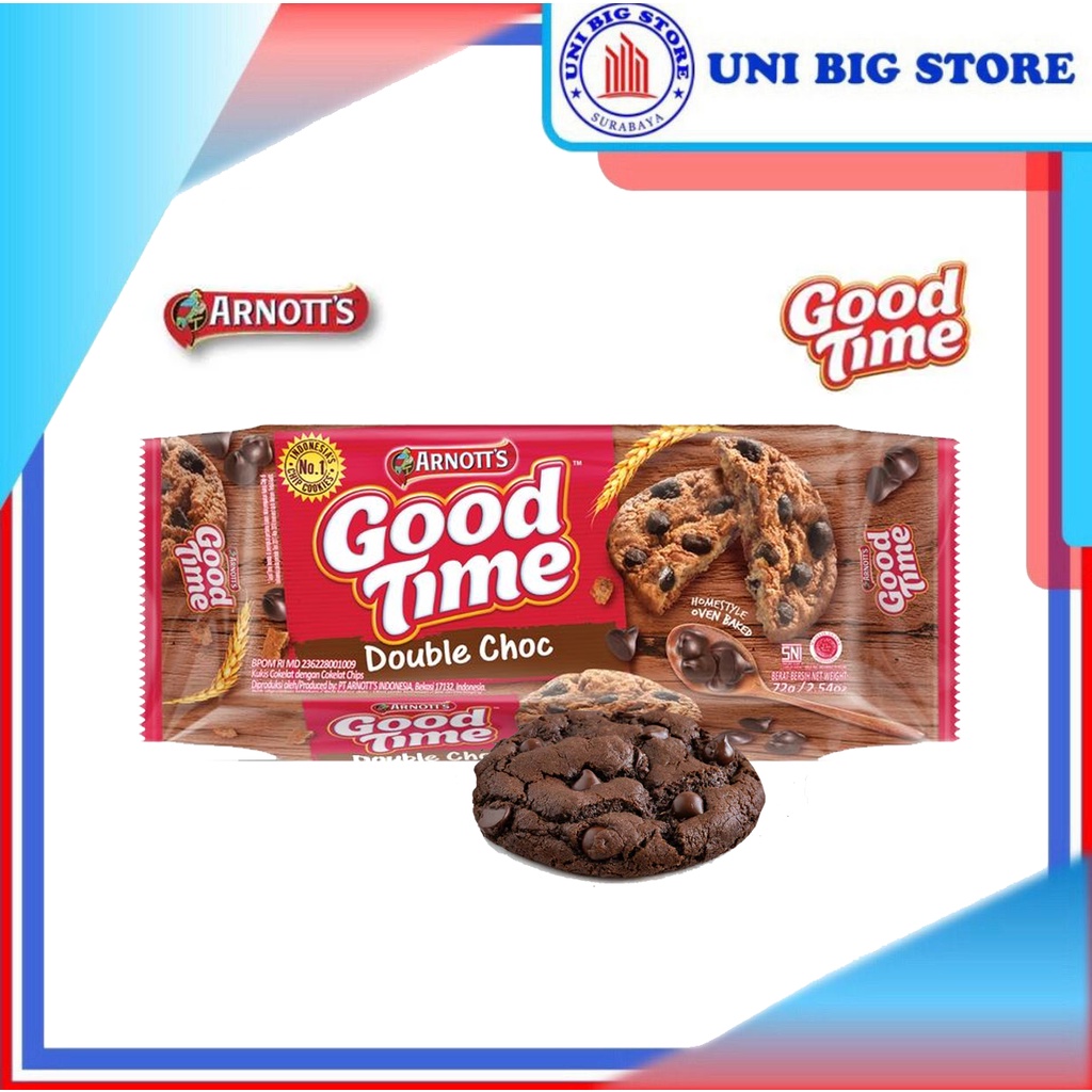 

Good Time DOUBLE CHOC Chocohips Cookies 72 gr Kukis Coklat