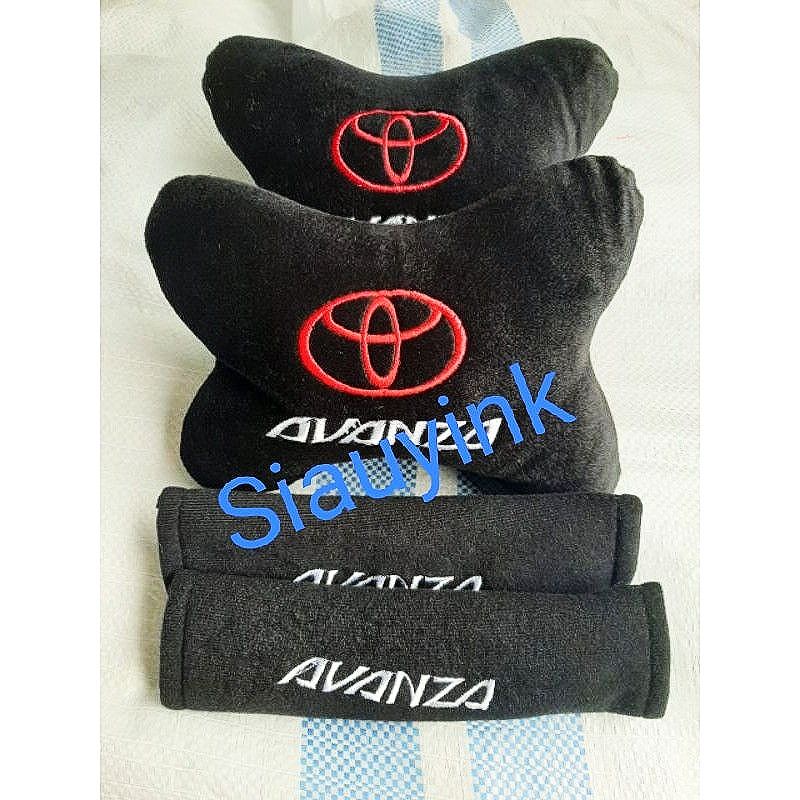 Bantal mobil 2 in 1 sandaran leher Avanza headrest car set