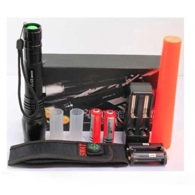 Senter Swat Police T6 Baichuan 8802 99000W Led Cree 99000 W-Watt 2 Bat