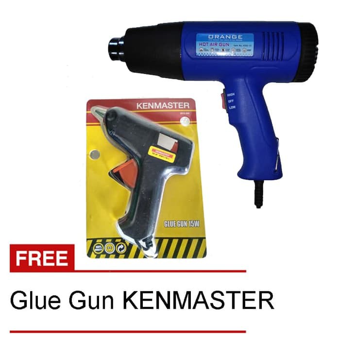 ORANGE HOT AIR GUN - HEAT GUN &amp; KENMASTER GLUE GUN LEM TEMBAK 15 WATT