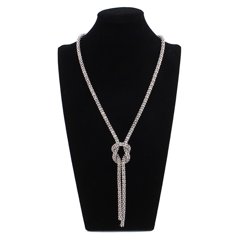 Women Fashion Simple Knotted Chain Choker Necklaces Female Bohemian Jewelry