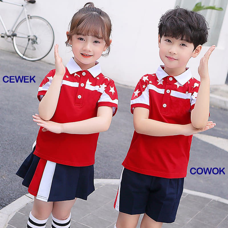 Baju COUPLE Anak Star Red KATEGORI COWOK/CEWEK