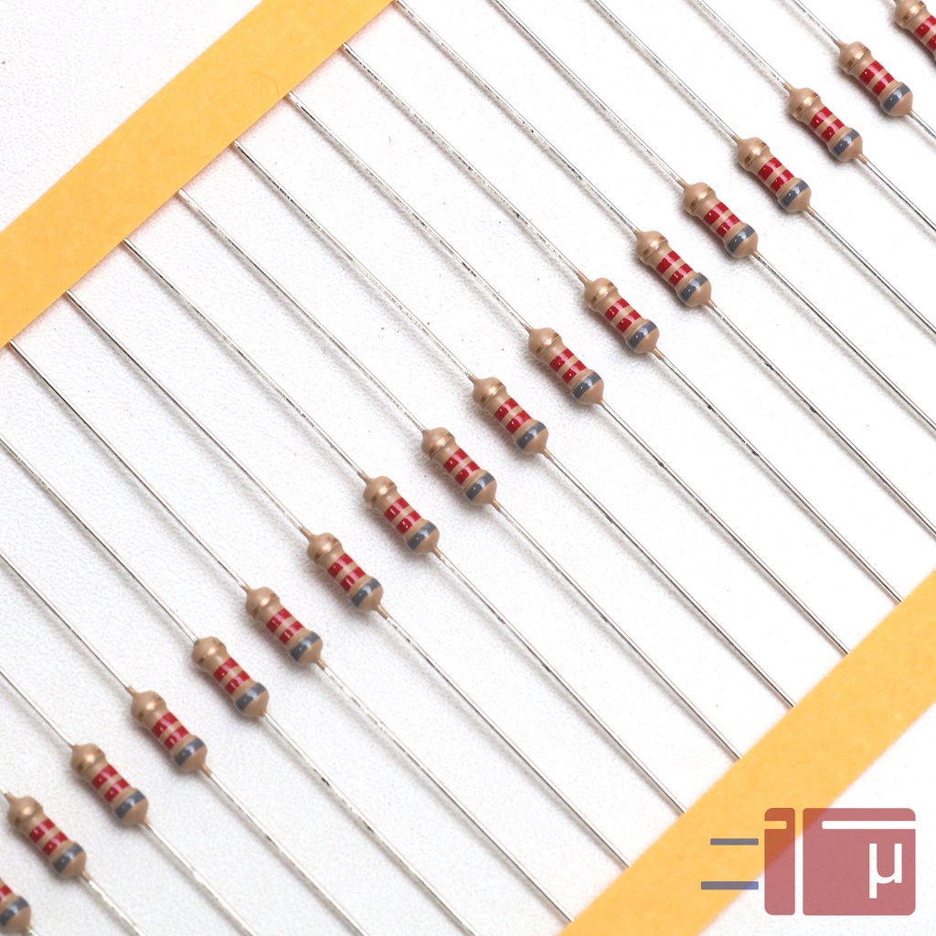 X10 Resistor 8K2 8.2K 1/4W Karbon 5% Taiwan Kaki Tembaga