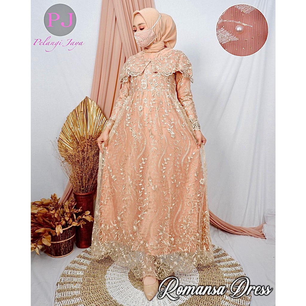 Gamis Tulle Romansa Pelangi Jaya / Gamis / Gamis Pesta / Gamis Modern / Kebaya Brukat / Kebaya Gamis