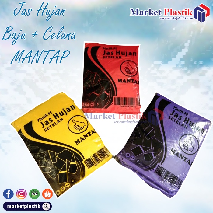 Jas hujan mantap / Jas hujan baju + celana/ jas hujan plastik