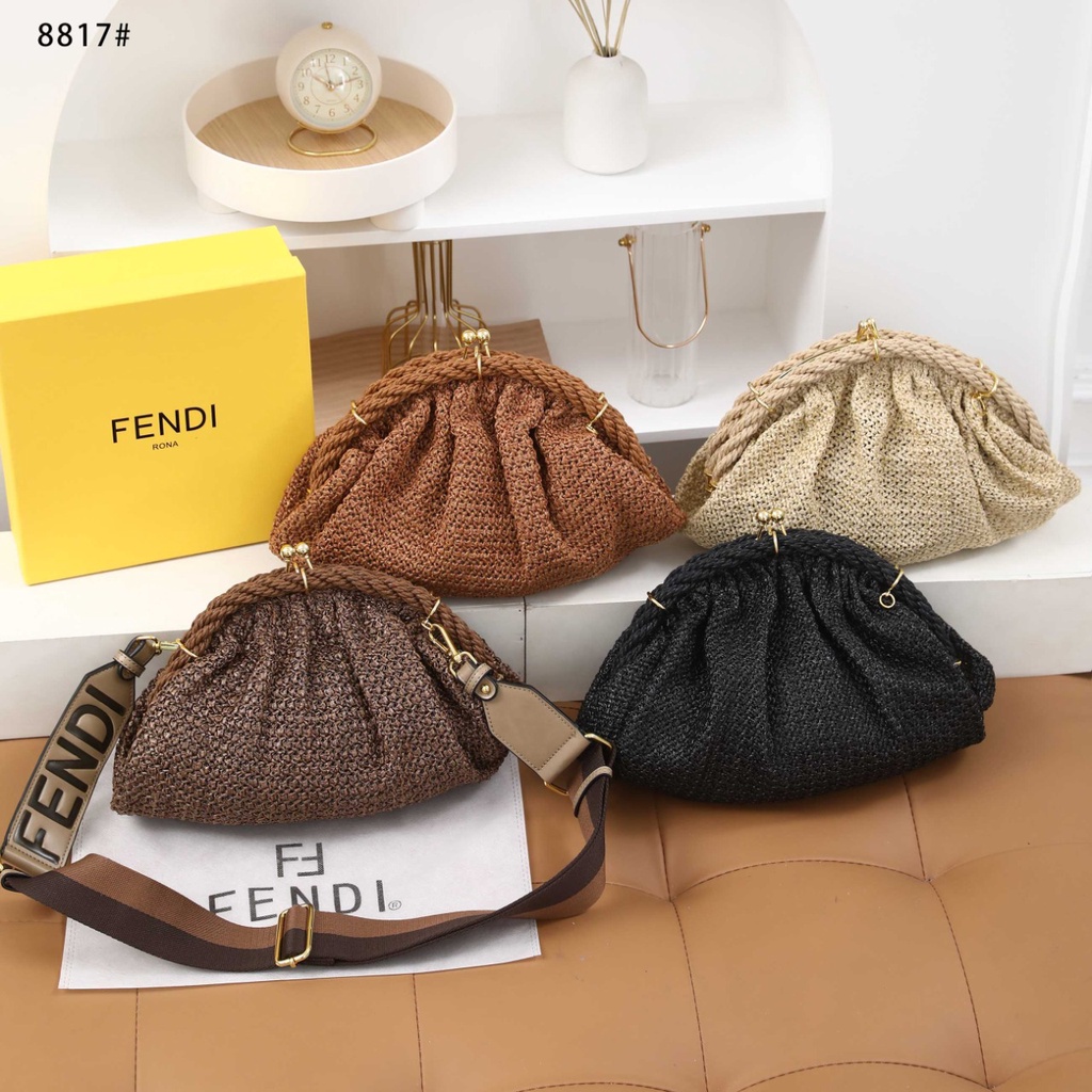 F Shell Bag Crochet Cotton Pochette #8817