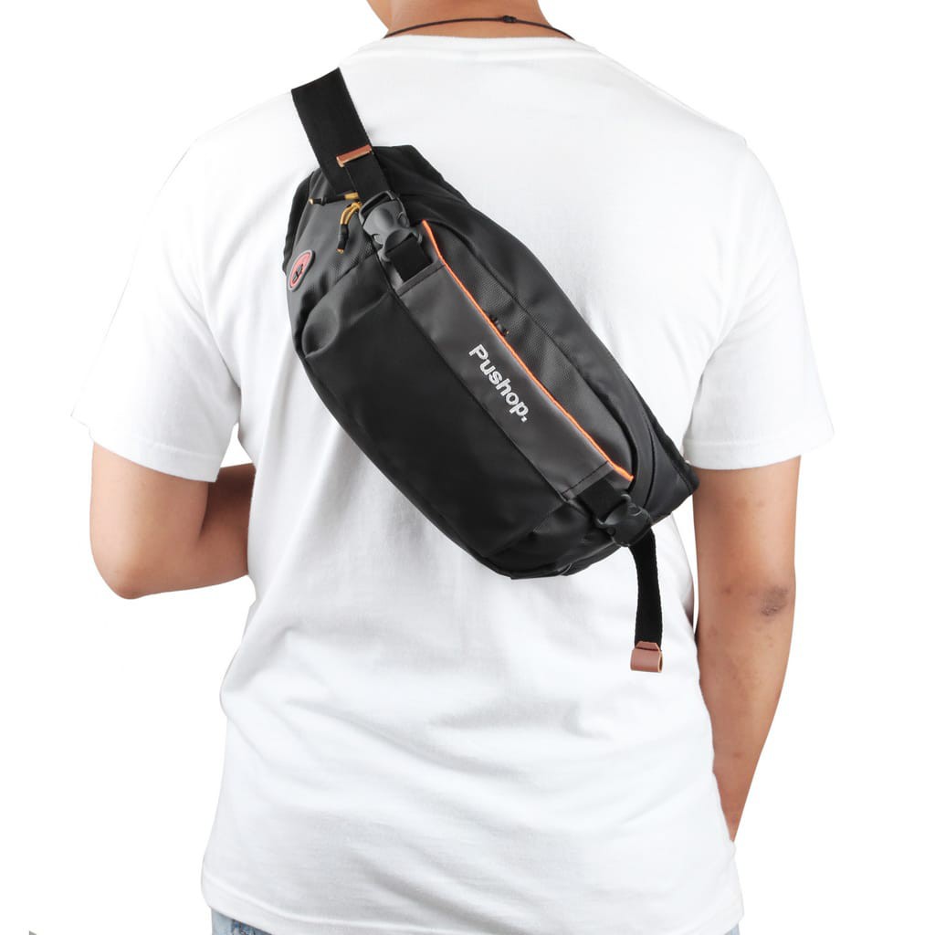 Tas Selempang Waistbag Waterproof Black Will 465 PUSHOP AUTHENTIC