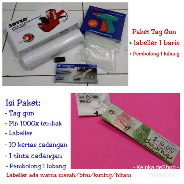 

PAKET komplit bundling alat cetak label harga price labeller kertas+tinta isi+tag gun alat tembak