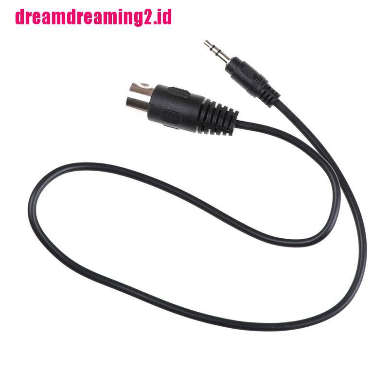 （✔✔❤1pc Kabel Audio Din 5 Pin Din MIDI Male Plug To 3.5mm Male Stereo Jack Panjang 50cm 0.5m