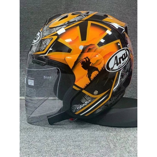 [BARANG READY]helm arai half face vz ram pedrosa spirit gold not tsr and scott