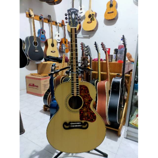 Akustik elektrik gibson j200 custom fullset