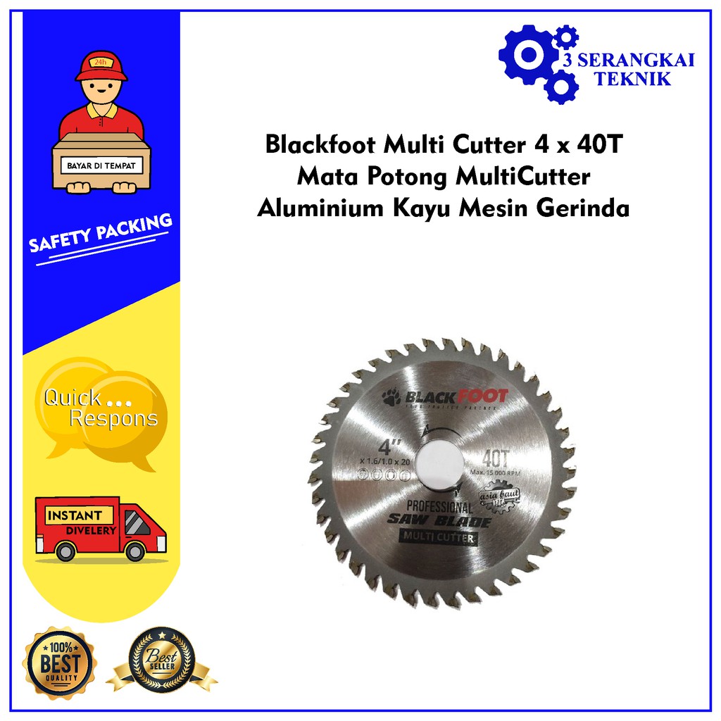 Blackfoot Multi Cutter 4 x 40T / Mata Potong MultiCutter Aluminium Kayu Mesin Gerinda