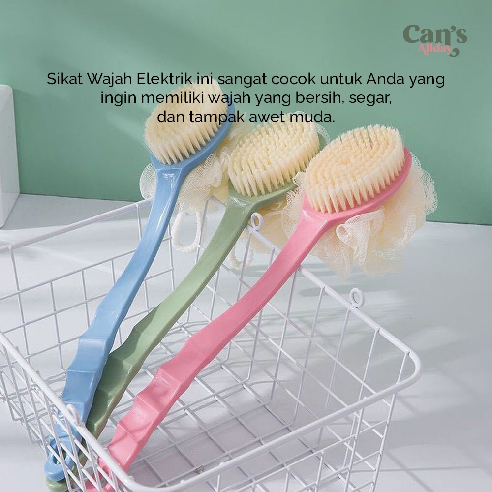 Sikat Punggung Badan dengan Shower Puff untuk Mandi