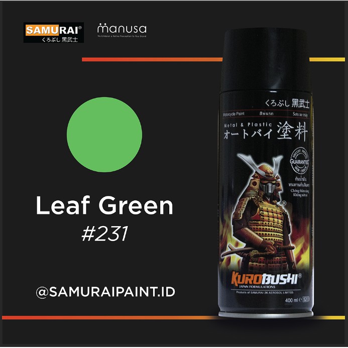 Samurai Paint Standard Leaf Green 231 Hijau Daun Standar #231 Cat Aerosol Kualitas Kompresor