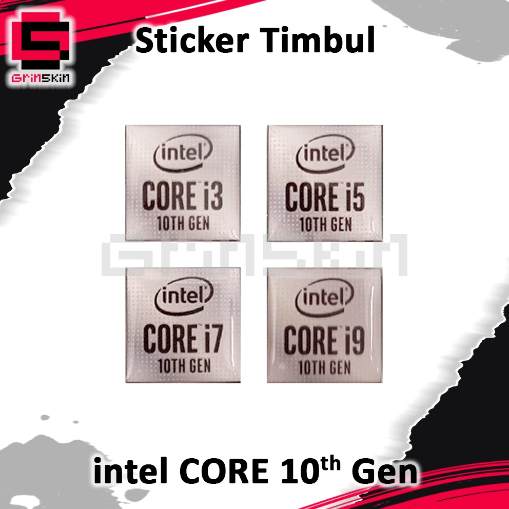 Sticker Timbul Emblem intel core i3 i5 i7 i9 gen 10