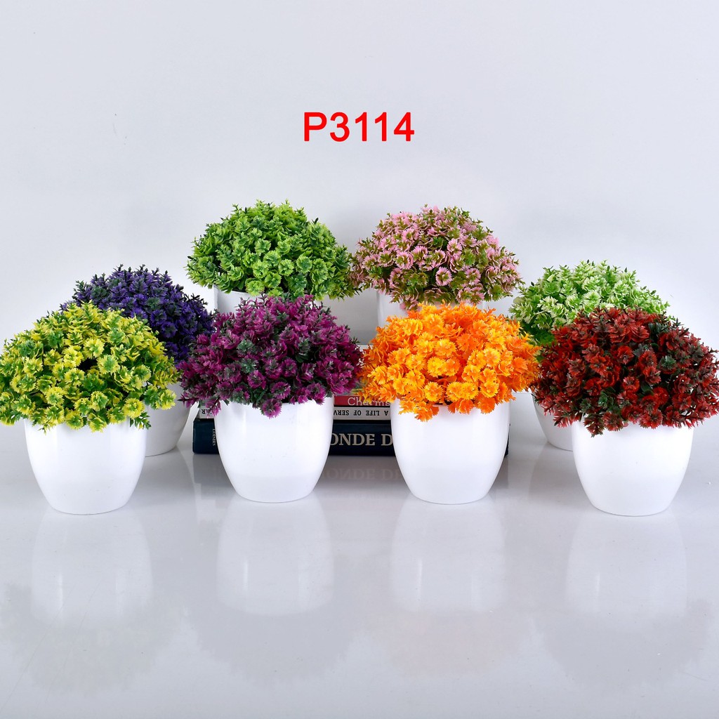 COD / TL88 POT TANAMAN  BUNGA HIAS DEKORASI RUANGAN BUNGA PLASTIK HIAS P3114-3