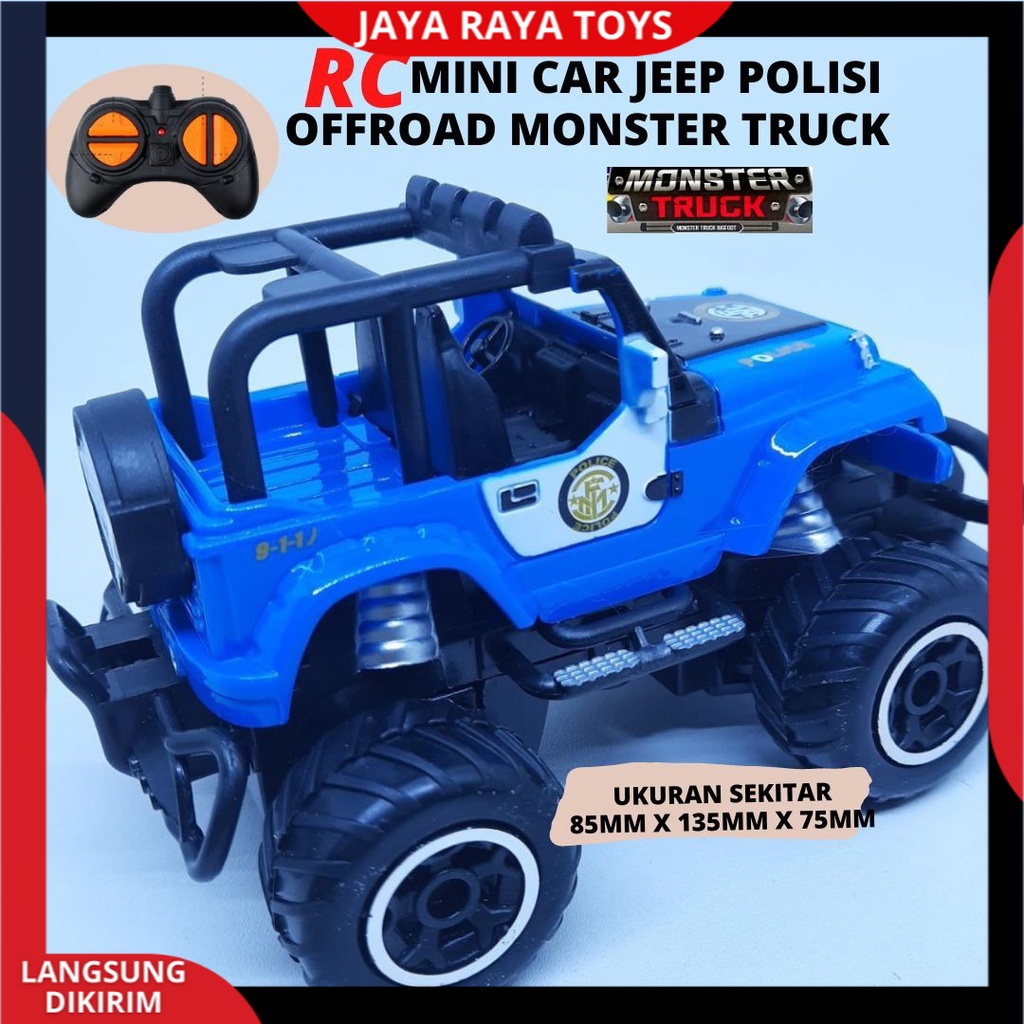 RC Rock Crawler Mobil Remote Control Polisi Jeep Offroad 1:43 Mini climber Car Mainan Anak Laki Laki