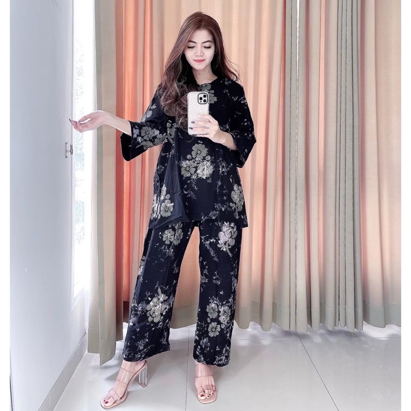 Setelan Wanita ,One Set Batik Rayon ,Piyama Dewasa terbaru-1