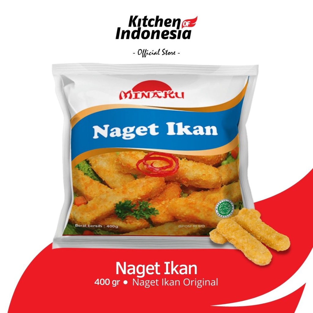MINAKU Naget Ikan 400 gr - Nugget Ikan Bentuk Stik / Kitchen of Indonesia