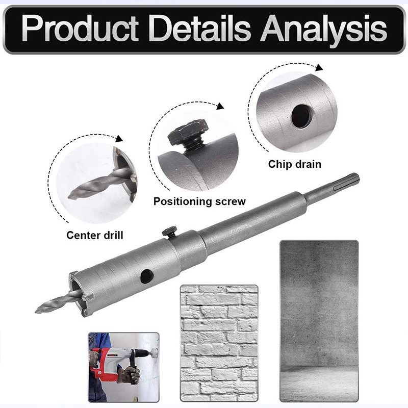 ★30/35/50/60 MM★ Mata Bor Hole Saw/Mata Bor Lubang Tembok Beton/Mata Bor Tembok Panjang Beton Hollow Core Drill Bit