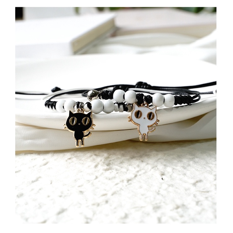 [Big Sale]1 Pcs Gelang Wanita Korea Gelang Couple Sahabat Manik Tali  Braided Bracelet/Friendship Adjustable Fashion Aksesoris-7