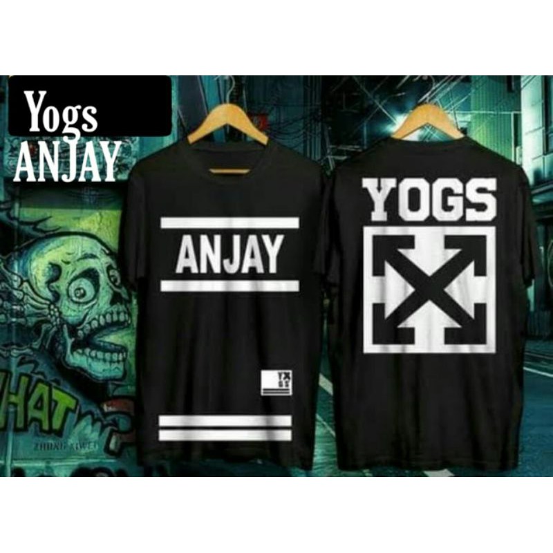 Kaos Distro Pria Lengan Pendek / Yogs Anjay / UK L-XL / Shalch Trendy