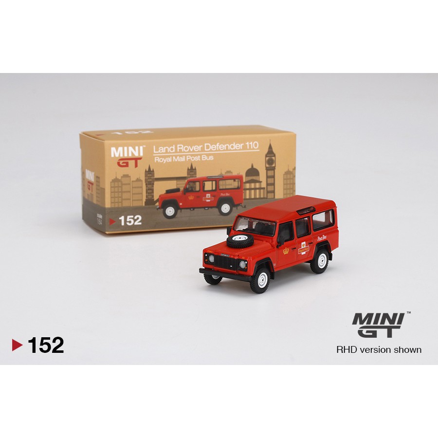MINI GT 152 Land Rover Defender 110 UK Royal Mail Post Bus