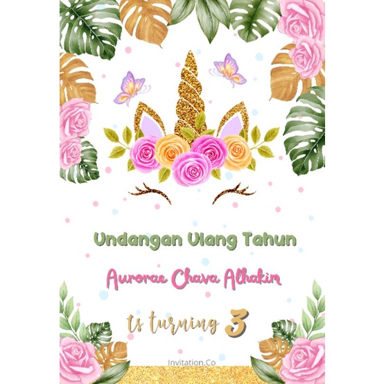 UNDANGAN ULANG TAHUN ANAK UNICORN