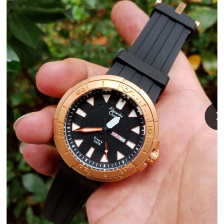 Alexandre Christie AC 6427 ME RRGBA Man Sport Black Dial Black Rubber Strap GARANSI RESMI 1 TAHUN