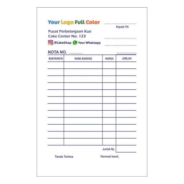 

Promo Cetak Nota Bon 3 Rangkap/Ply Warna Full Color Keren