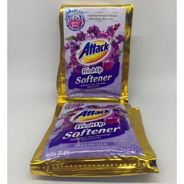 Pewangi Attack Softener Sachet (1 Renceng Isi 6 Pcs x 20 ml)