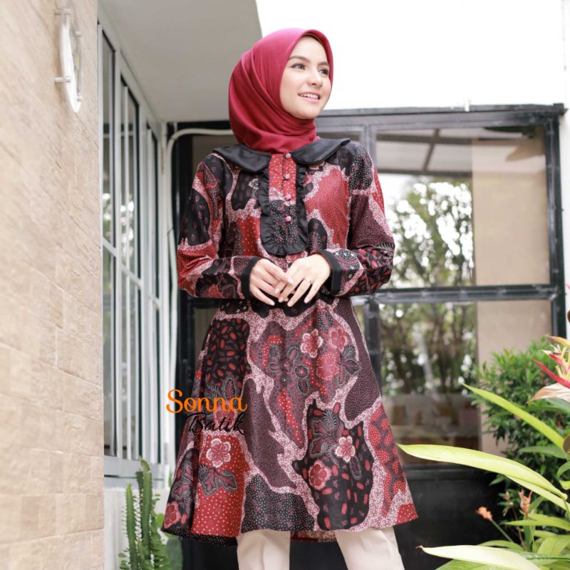 TUNIK BATIK WANITA DAENA KANCING DEPAN