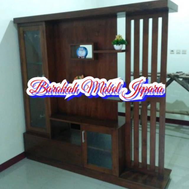 Partisi Penyekat Ruangan Jati Jari Jari dua muka