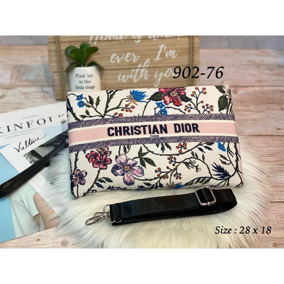 clutch wanita import bahan canvas super