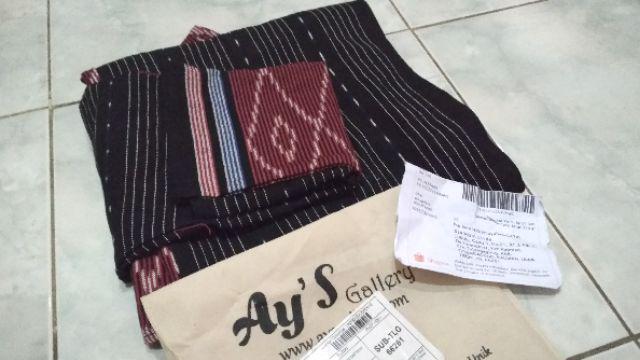 Long Outer Tenun Ikat Tradisional Asli Murah (seri Toraja Grey)