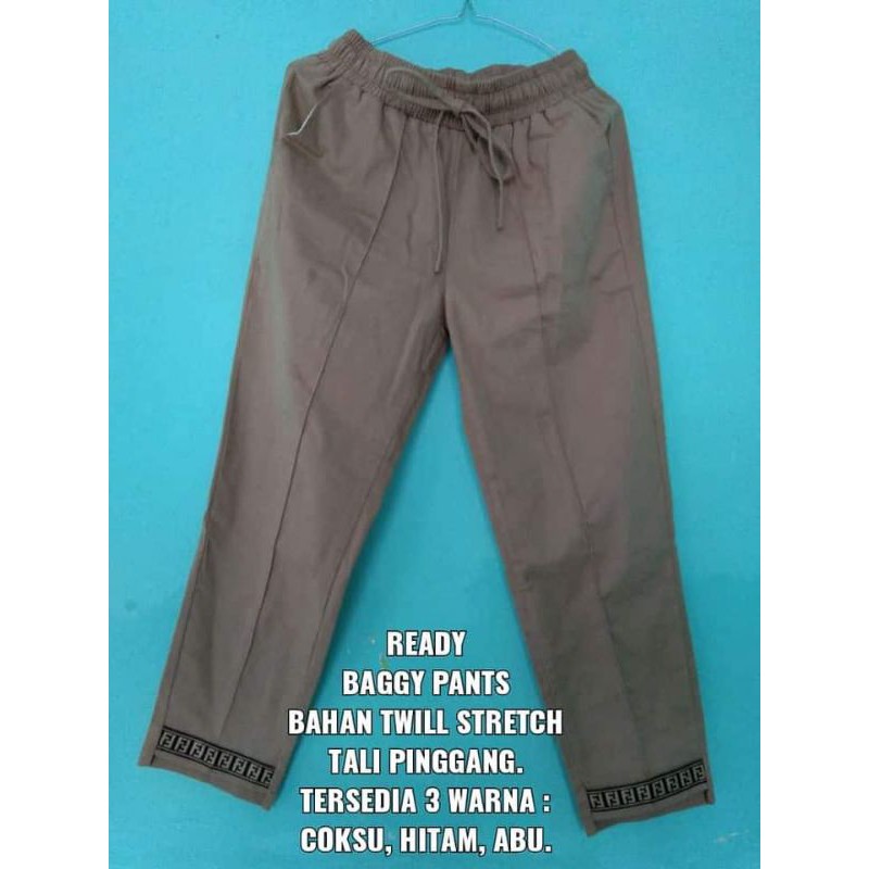 Celana Wanita Baggy Pants & Legging Bahan Twill Stretch Premium