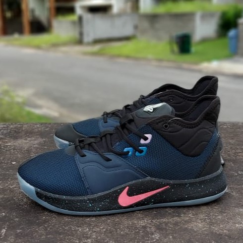 Sepatu Sport Basket NIKE PG 3 NASA "LIGHT INK BLUE"